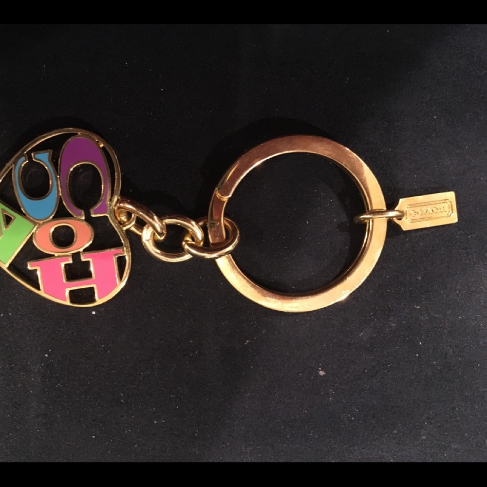 Coach Heart Keychain NWOT
